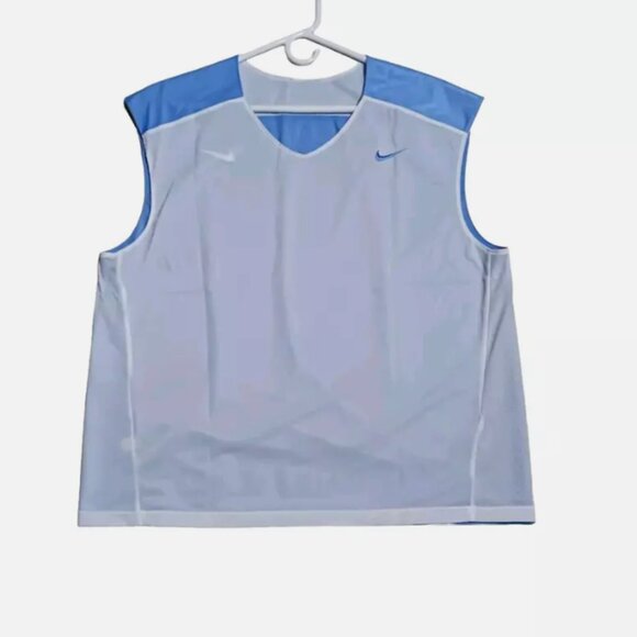 Nike Mens Athletic Tank Size L Reversible Mesh Lacrosse Light Blue NWT - Picture 3 of 6